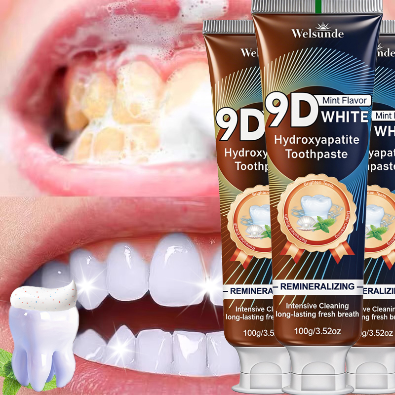 Hydroxyapatite Toothpaste - Dentifrice reminéralisant à l'hydroxyapatite 9D WHITE