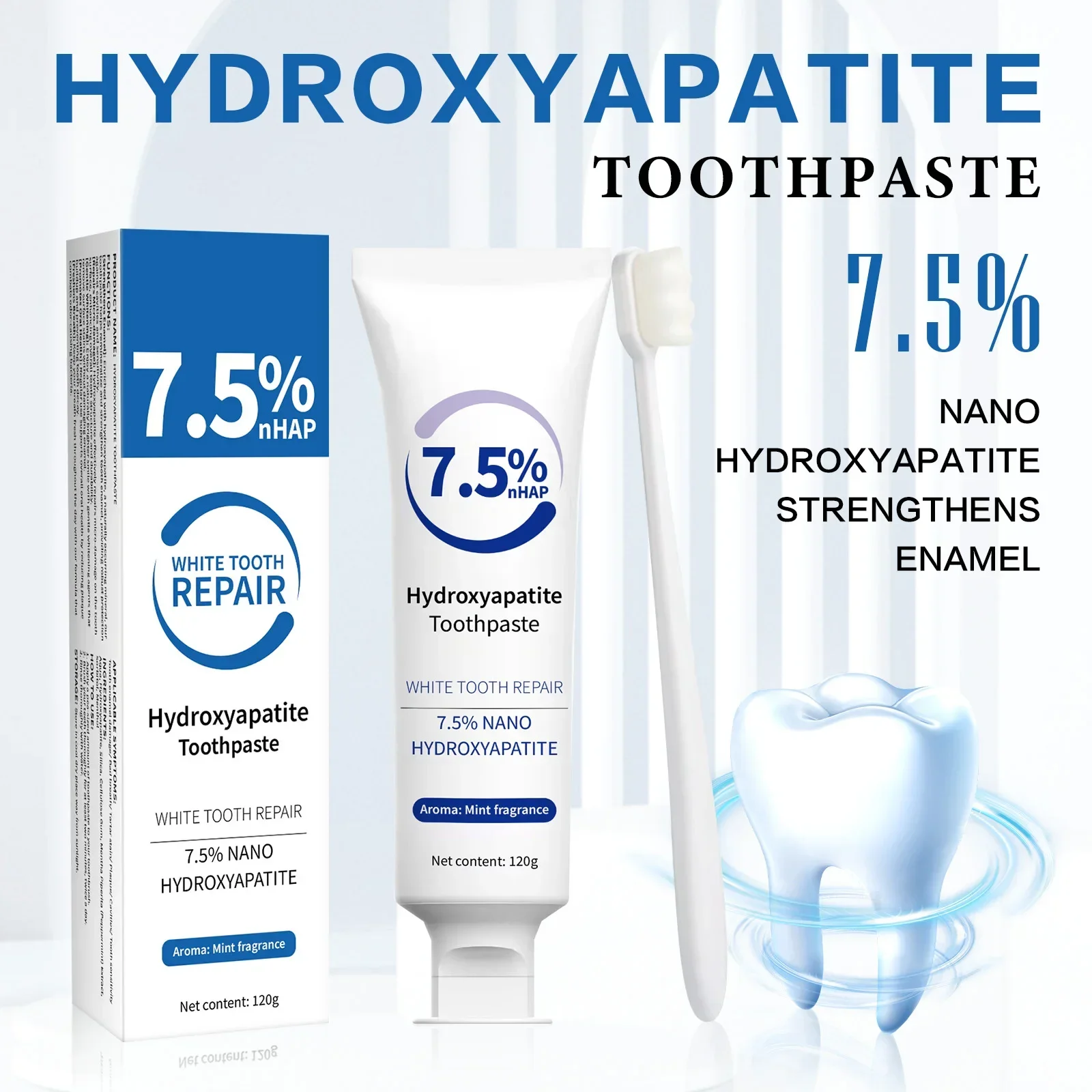 Teeth Whitening Natural - Kit de dentifrice et stylo blanchissant