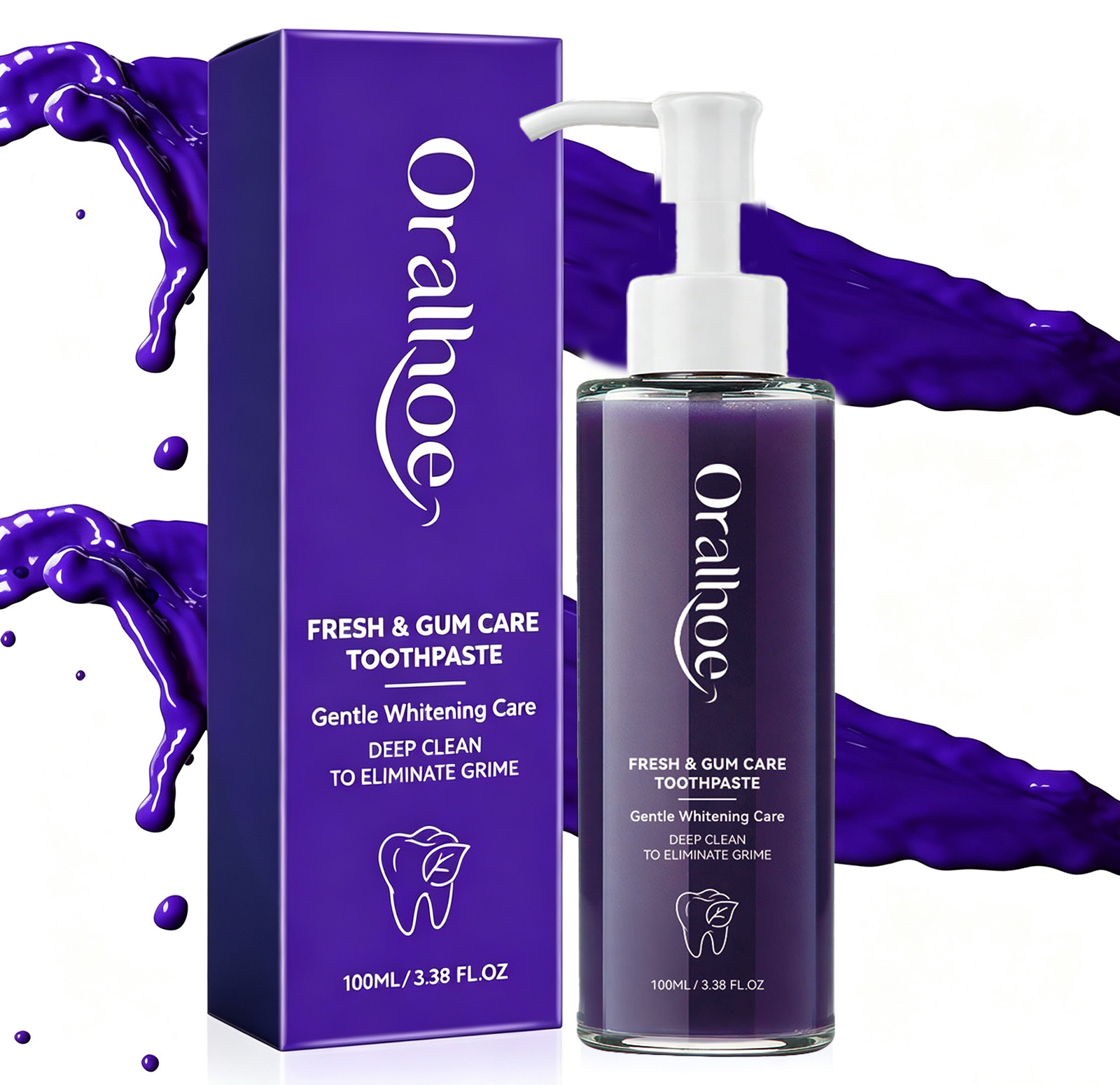 Teeth Whitening Mousse - Dentifrice violet pour blanchir les dents,