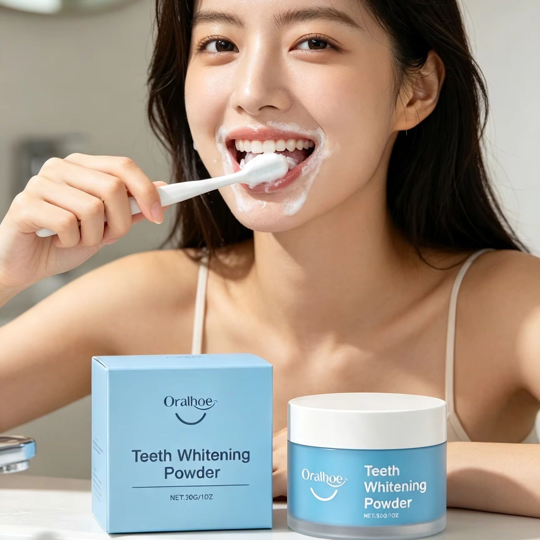 Teeth Whitening Zimba - Poudre dentaire Oralhoe pour le brossage