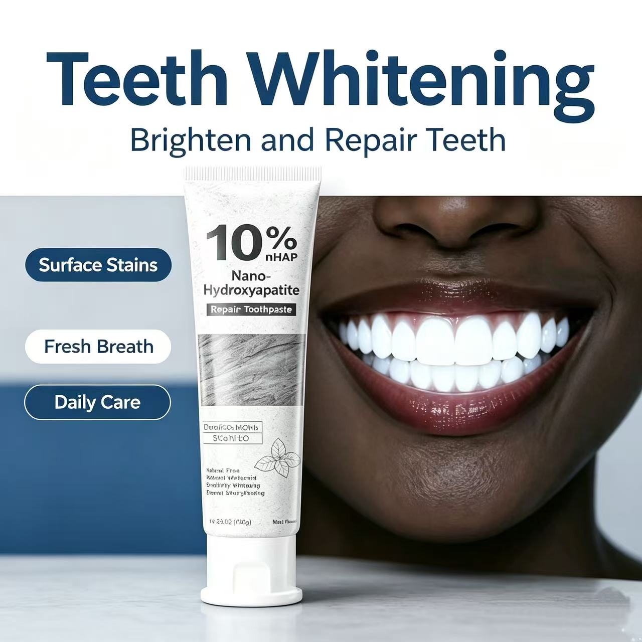 Teeth Whitening Natural - Dentifrice blanchissant à l'hydroxyapatite à 10