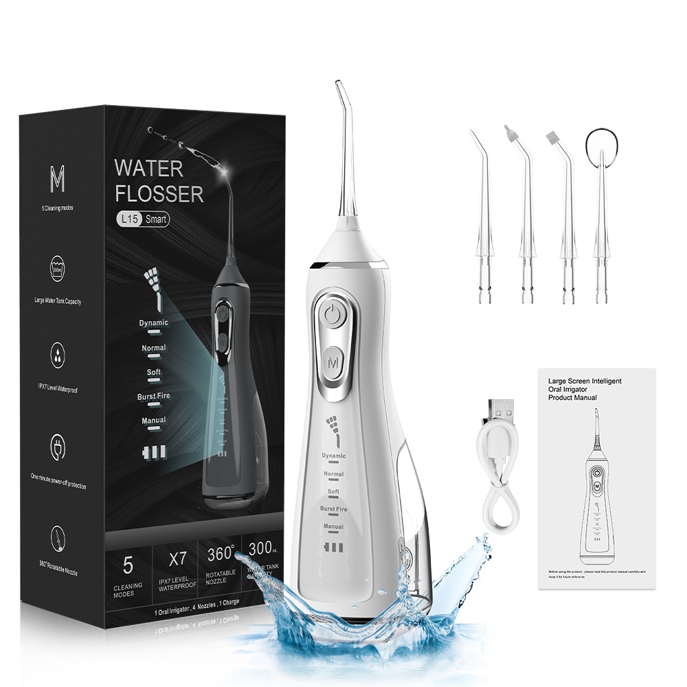 Water Flosser Cordless - Irrigateur dentaire Portable, fil dentaire, Rechargeable