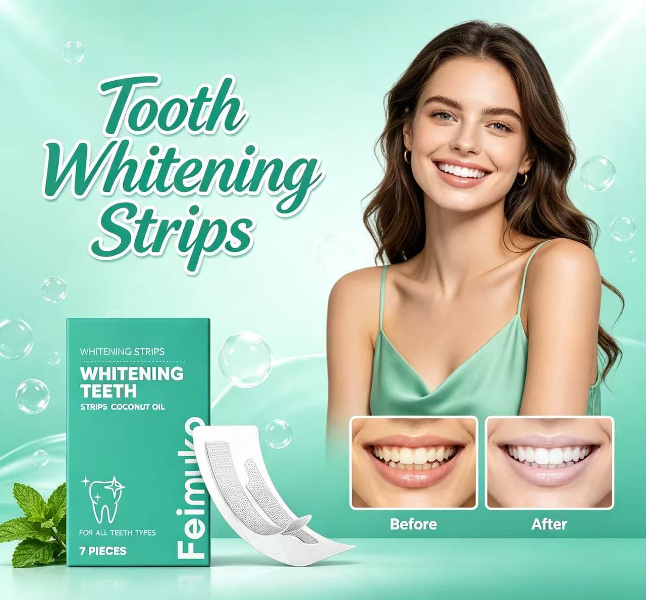 Teeth Whitening Oil Pulling - Bandes blanchissantes pour les dents à