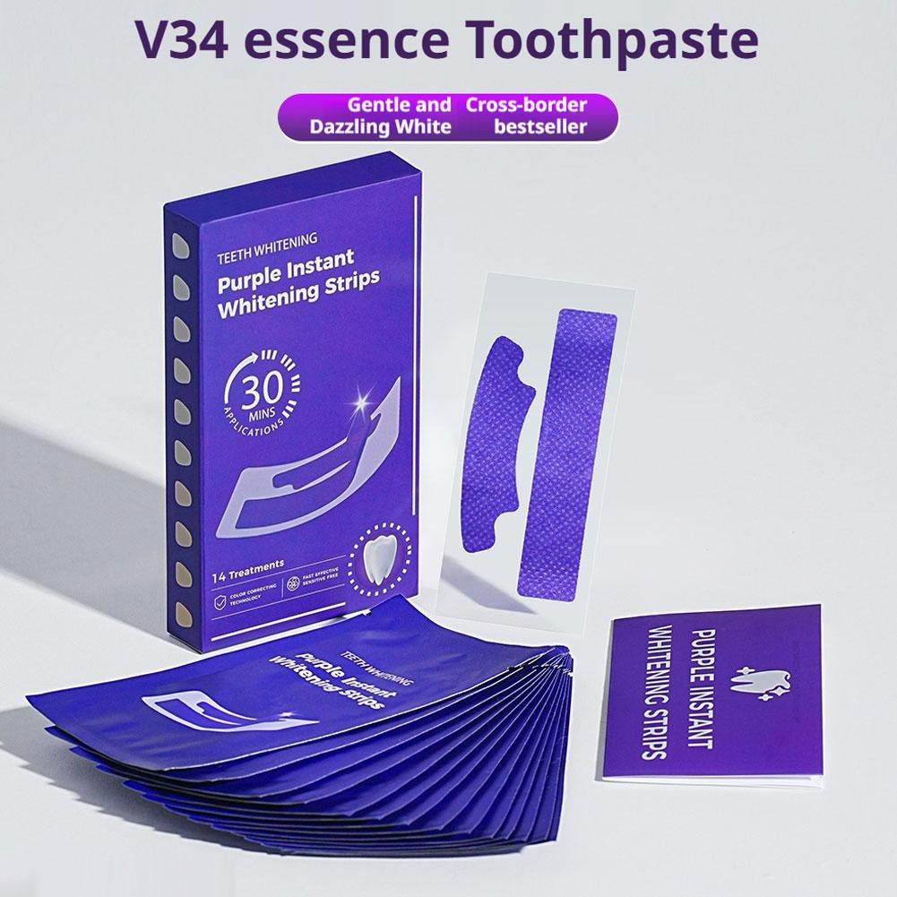 Teeth Whitening Kit At Home - 14/28/42 Bandes blanchissantes V34 violettes pour