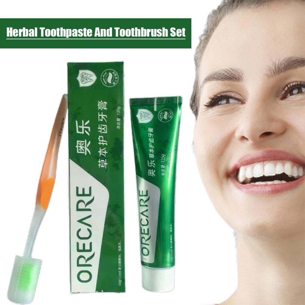 Teeth Whitening Mousse - Dentifrice Herbal Rooibos Menthe avec Brosse