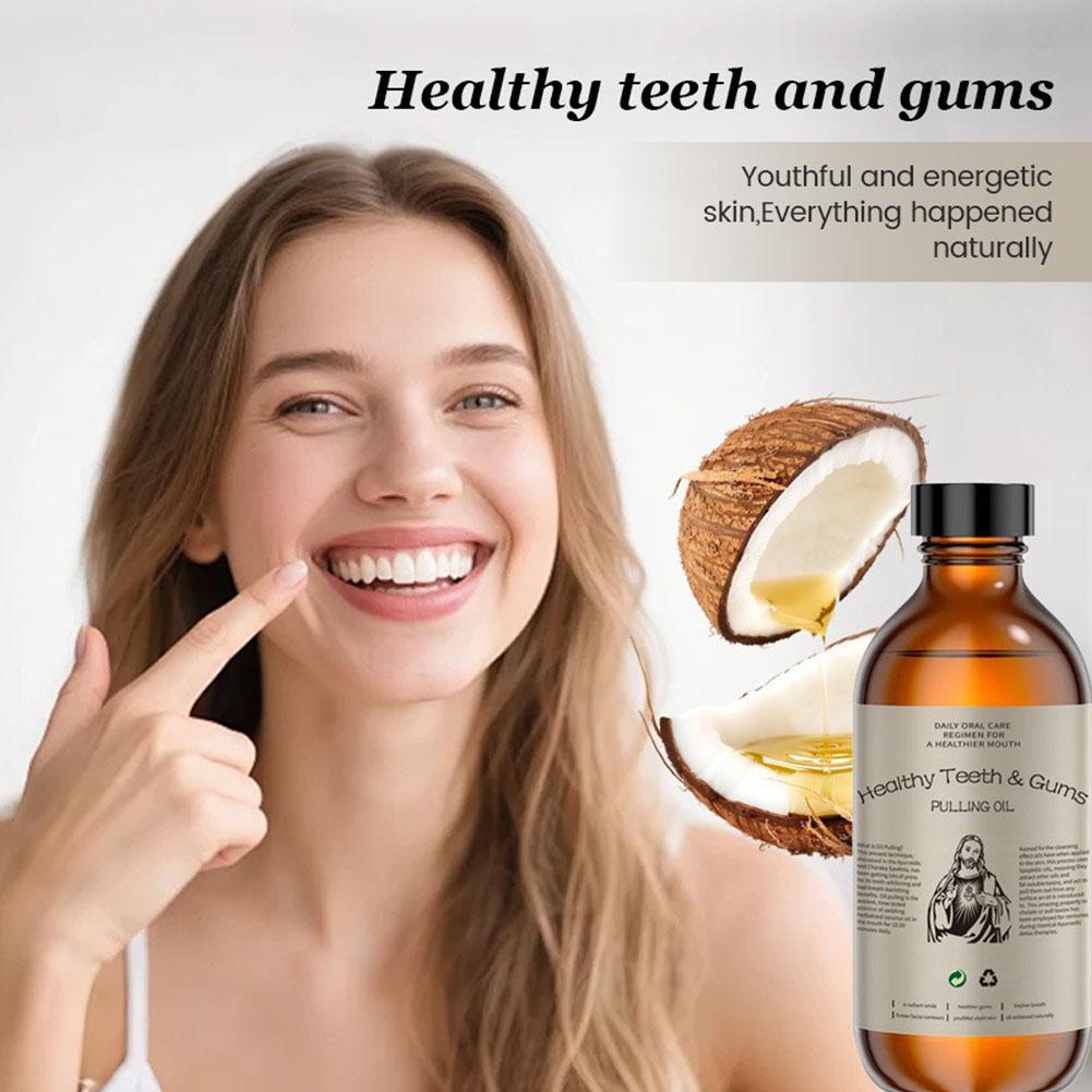 Huile de Coco à la Menthe Sans - Teeth Whitening Oil Pulling avis et prix