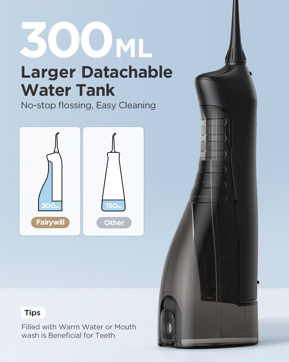 Fairywill-Hydropulseur buccal  - Water Flosser Cordless avis et prix