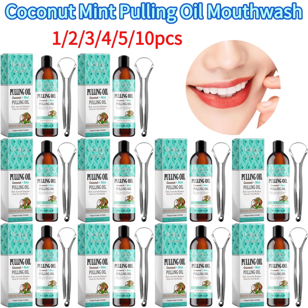 Huile de traction de noix de c - Teeth Whitening Oil Pulling avis et prix
