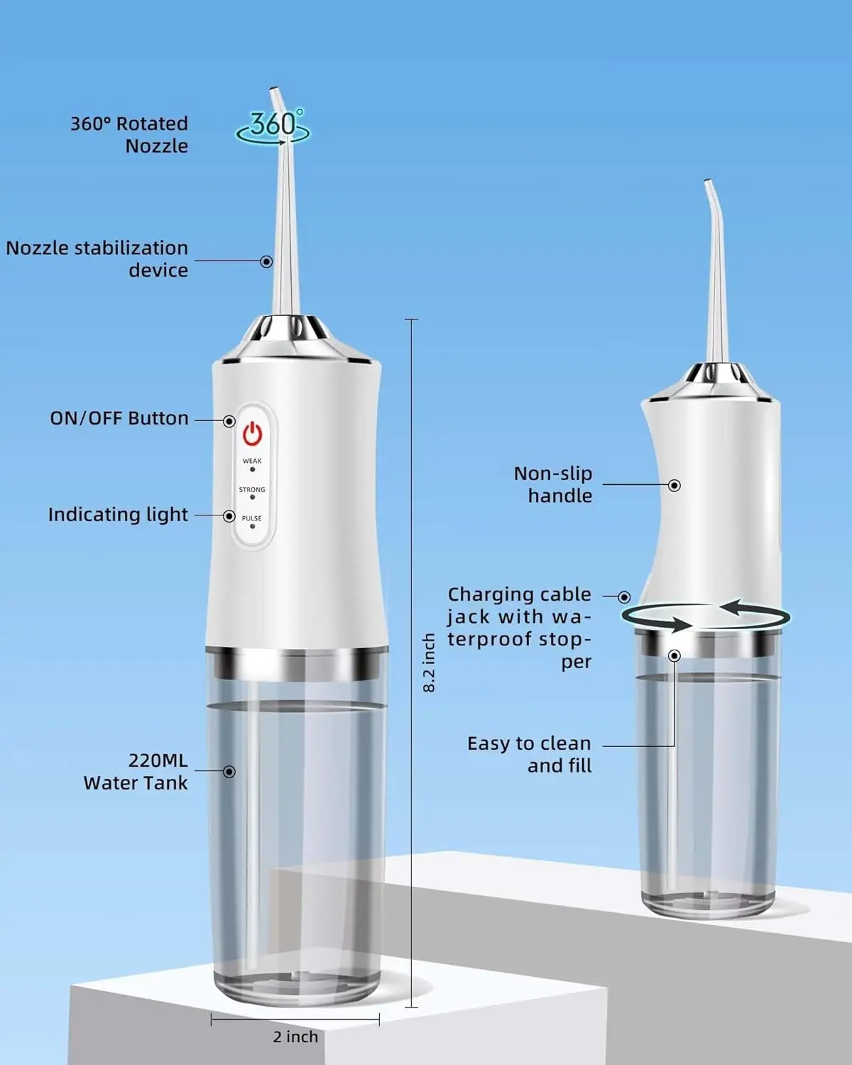 Irrigateur buccal, hydropulseu - Water Flosser Cordless avis et prix
